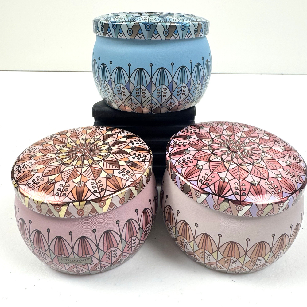 Small Tin Containers With Lids - Lot of 3 Empty Decorative Functional